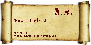 Moser Ajád névjegykártya